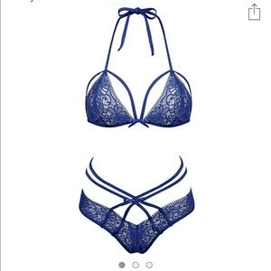 Dark blue bra and panty set!